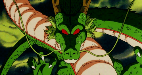 Gif of Shenron, close up of his head