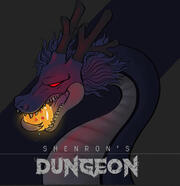 Shenron's Dungeon logo showing a dark coloured Shenron with a dragon ball in its maw